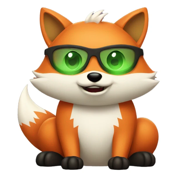 Fat fox with green eyes playing video games  sticker