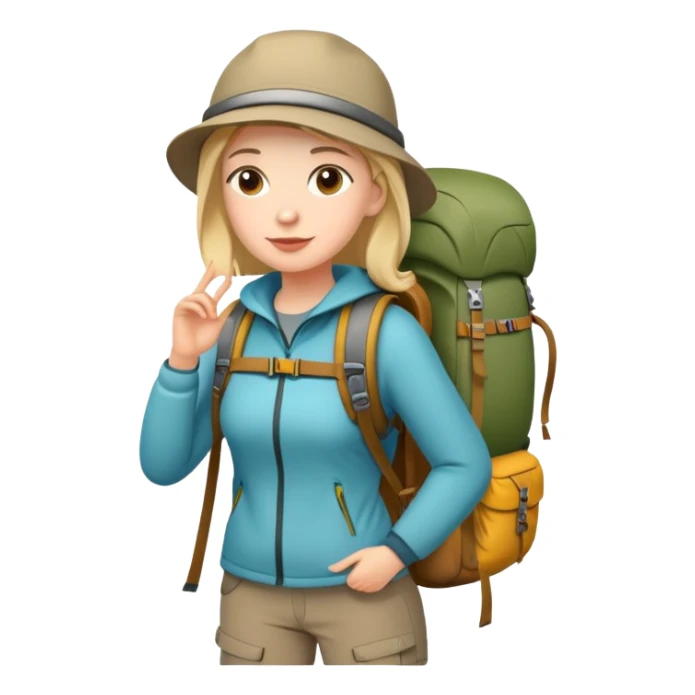 woman with hiking backpack sticker