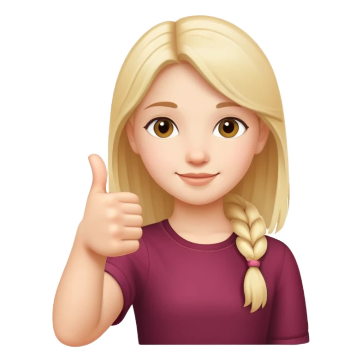A dainty girl thumbs up sticker