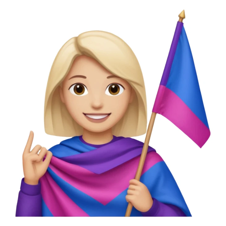 eu com a bandeira bissexual sticker