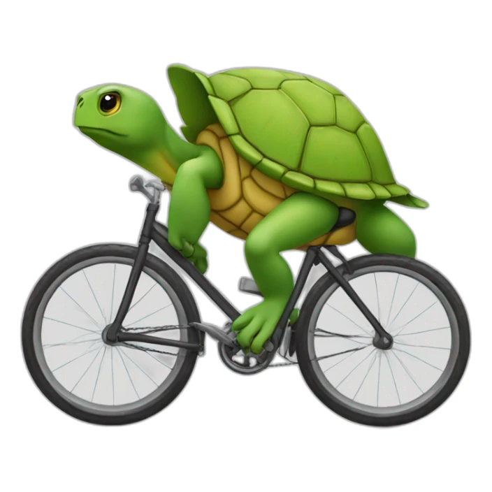 Tortue sur un velo sticker