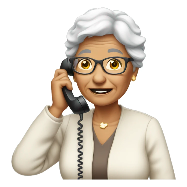 grandmother talking on phone sticker