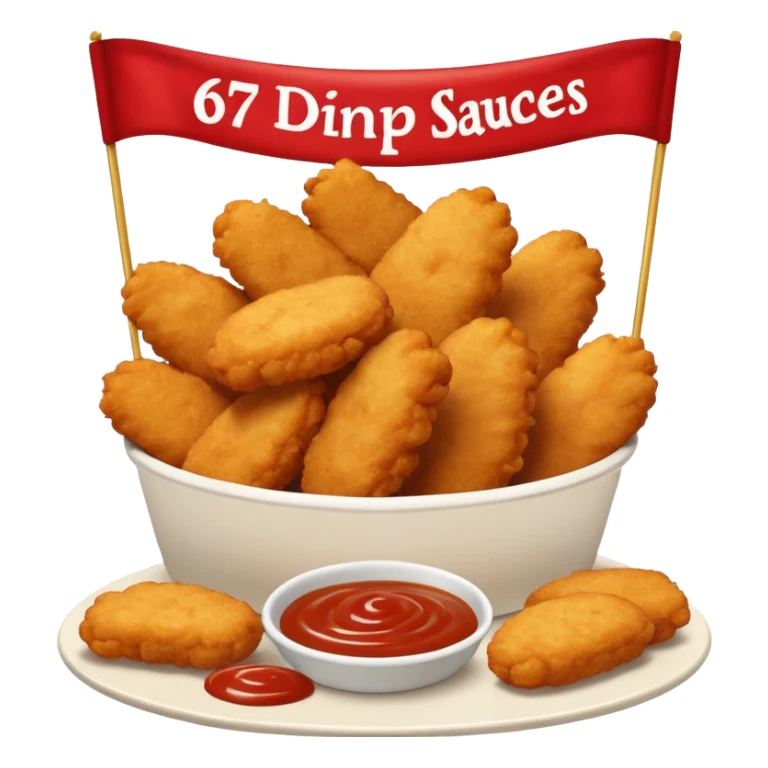 Chicken nuggets coming to life and doing 67 sticker