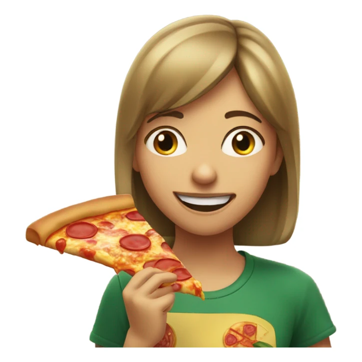 Girl eating pizza sticker