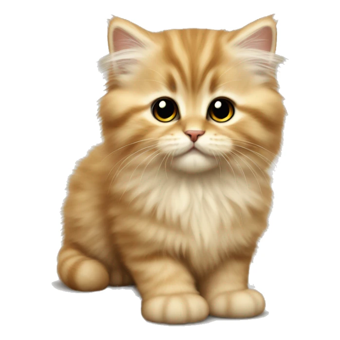 fluffy golden scottish straight kitten with tipped black fur, sticker