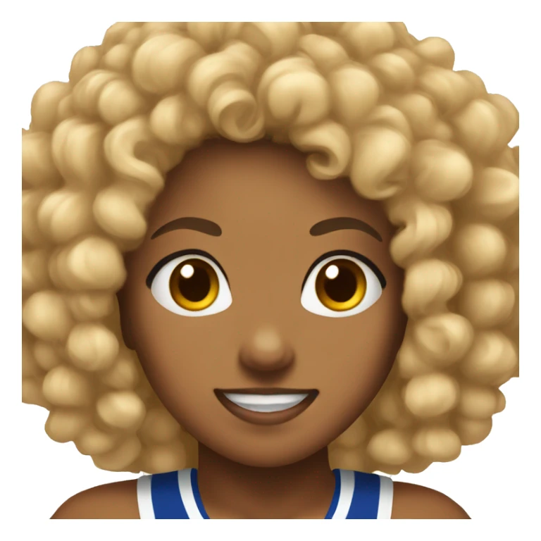 tan Cheerleader curly hair  sticker