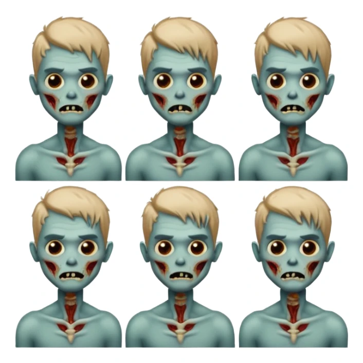 Garoto zombie com o cabelo até o pescoço  sticker