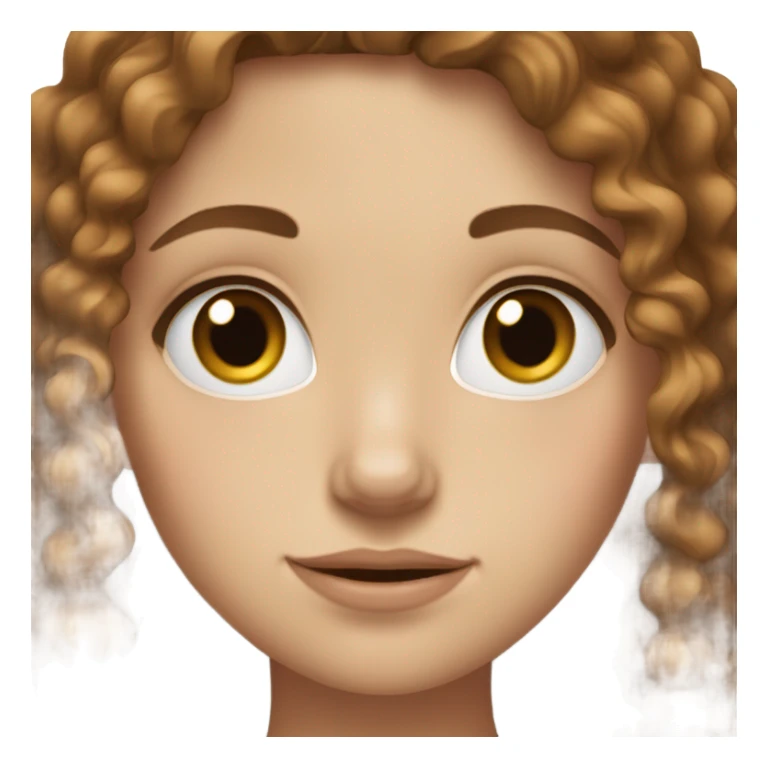 White girl with brown curly hair and hazel eyes  sticker
