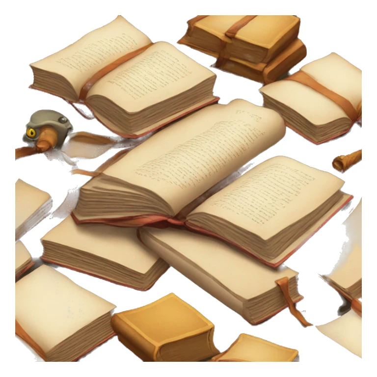 pile of books and scrolls, dungeons and dragons sticker