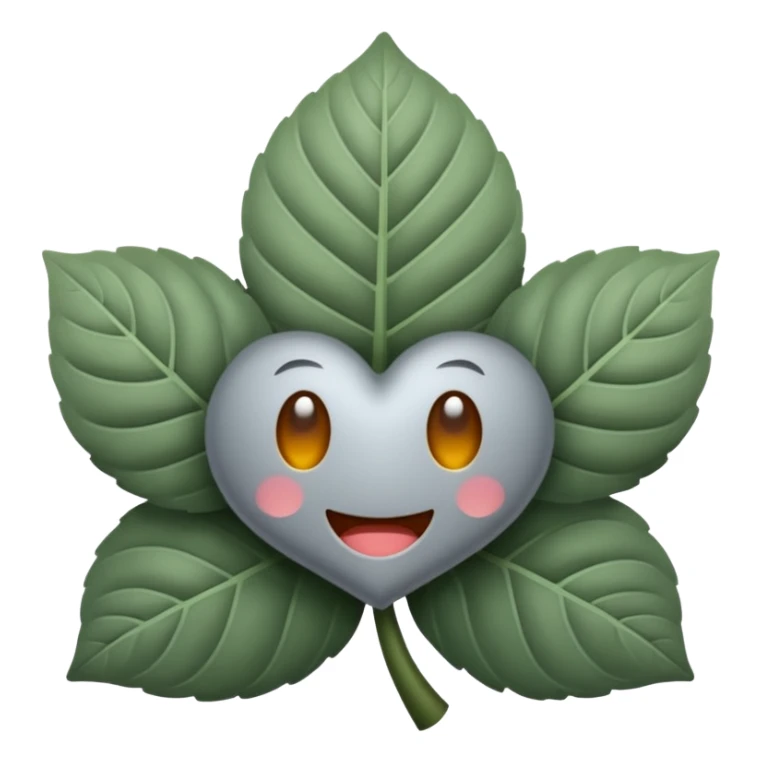 emoji de un trébol gris de 4 hojas sticker