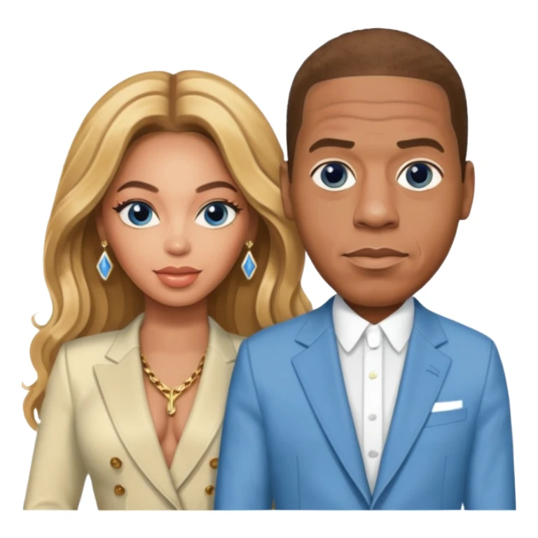 Beyonce and jay z but in light skinned and blue eyes. Whole outfit sticker