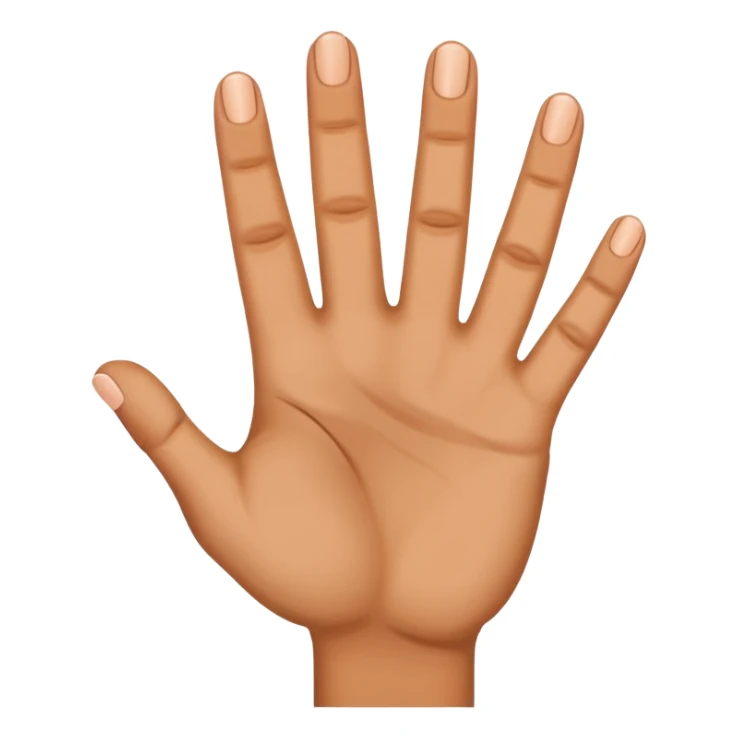 Hand showing showing only 4 fingers with hidden thumb, like counting til 4 sticker