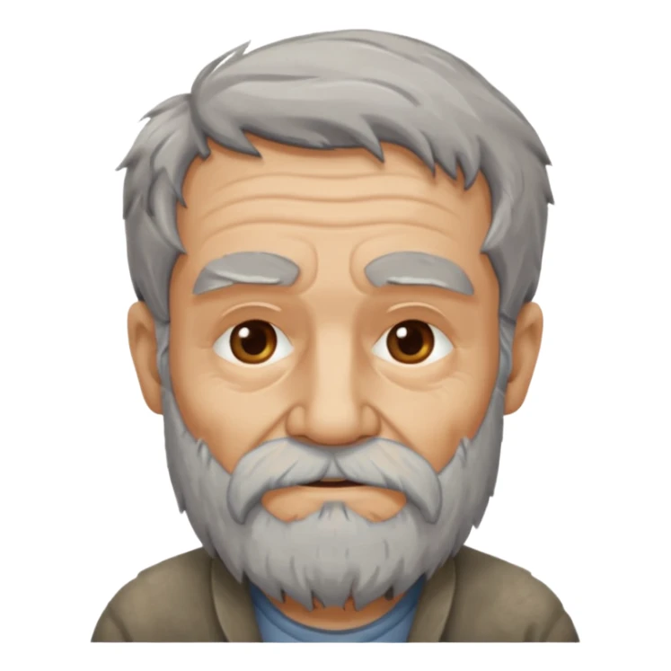  portrait of old man with scruffy beard sticker