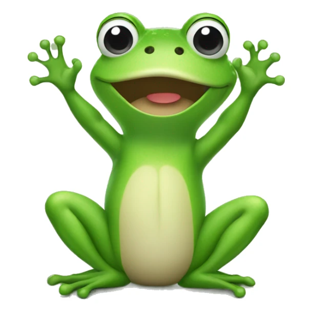Frog with hands up sticker