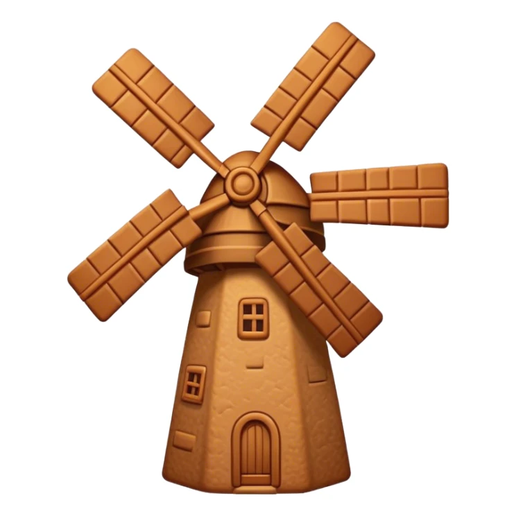 Speculaas Cinematic Realistic Speculaas Biscuit Emoji, depicted as a spiced speculaas cookie crafted in the shape of a windmill and warm, inviting lighting. sticker
