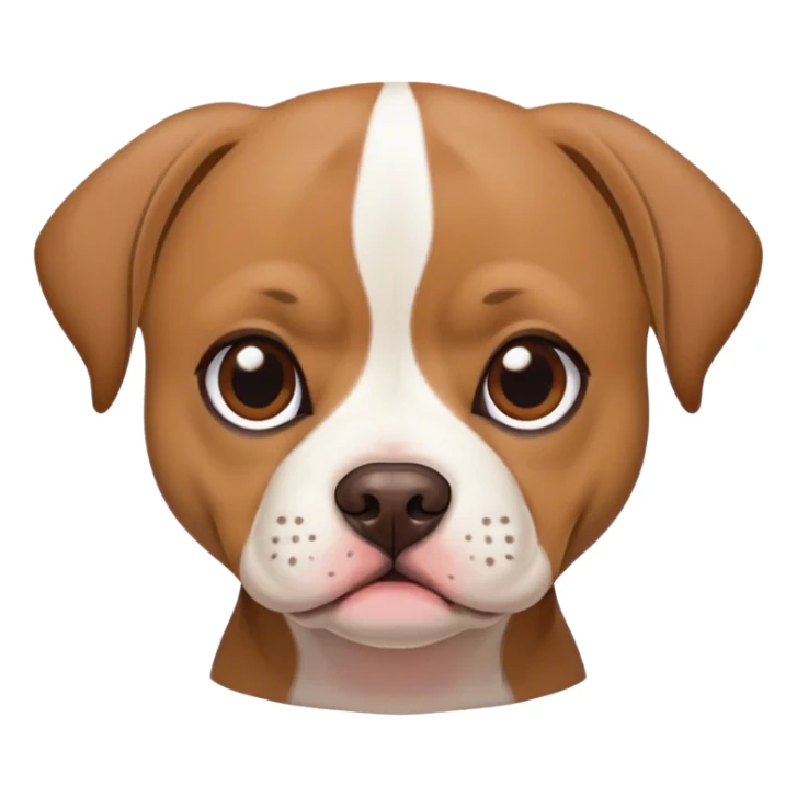 small brown puggle dog with large brown faced with white body pitbull  sticker
