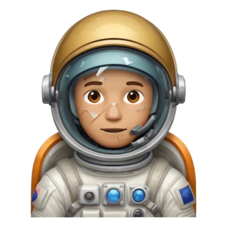 astronaut man with helmet broken glass sticker