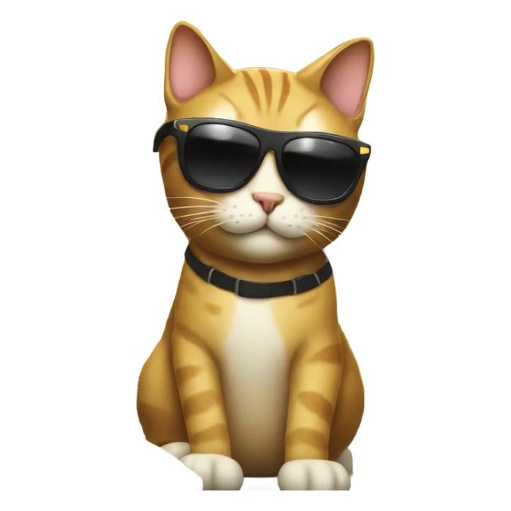 Cat with sunglasses and money sticker