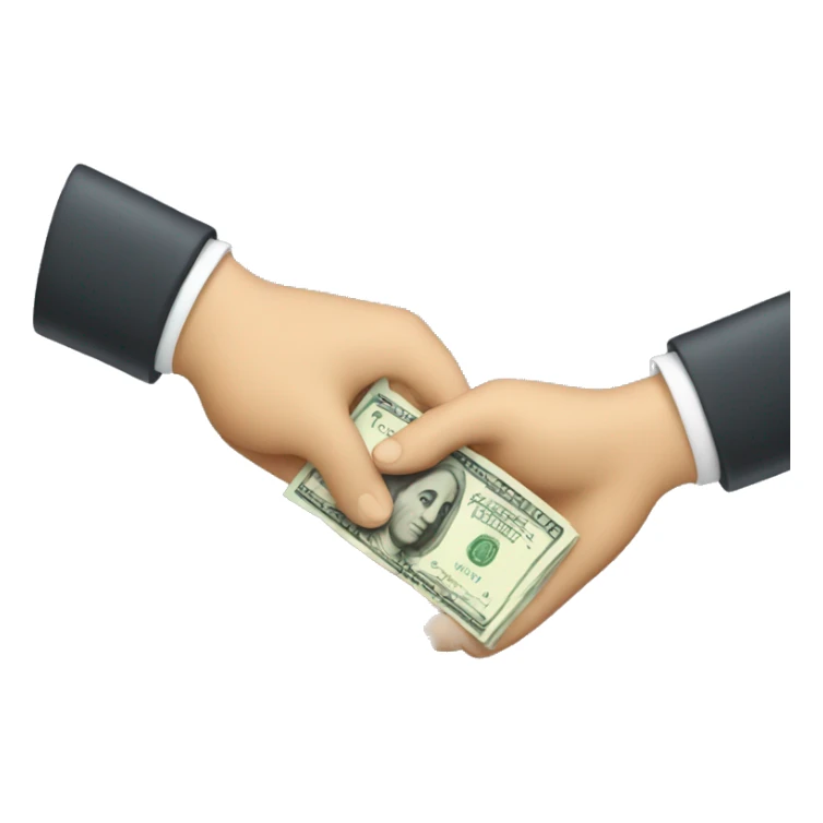giving money from hand to hand sticker