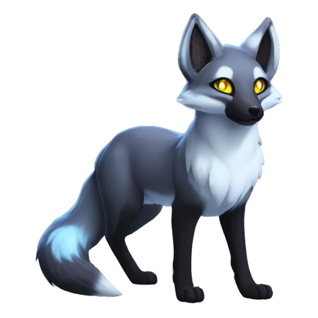 Arctic-Fox-Umbreon-Silver-Fox-hybrid with Anubis-rings full body sticker