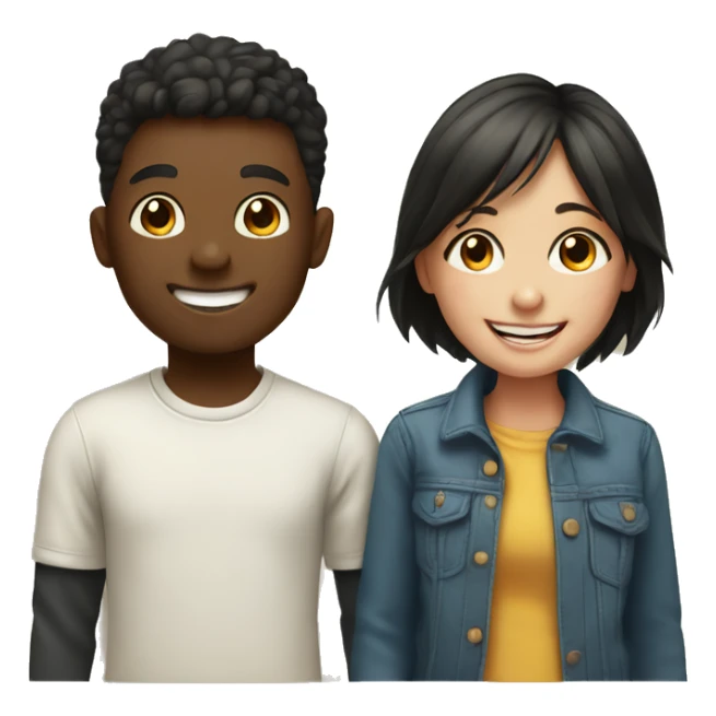 happy girl and boy indoors sticker