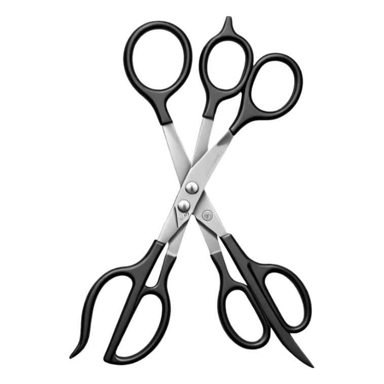 Black hairdressers scissors  sticker