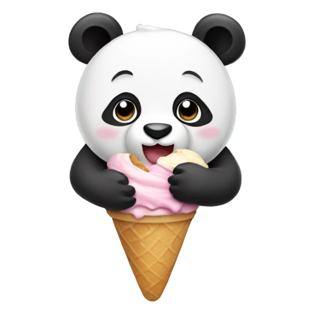 Panda eating ice cream sticker