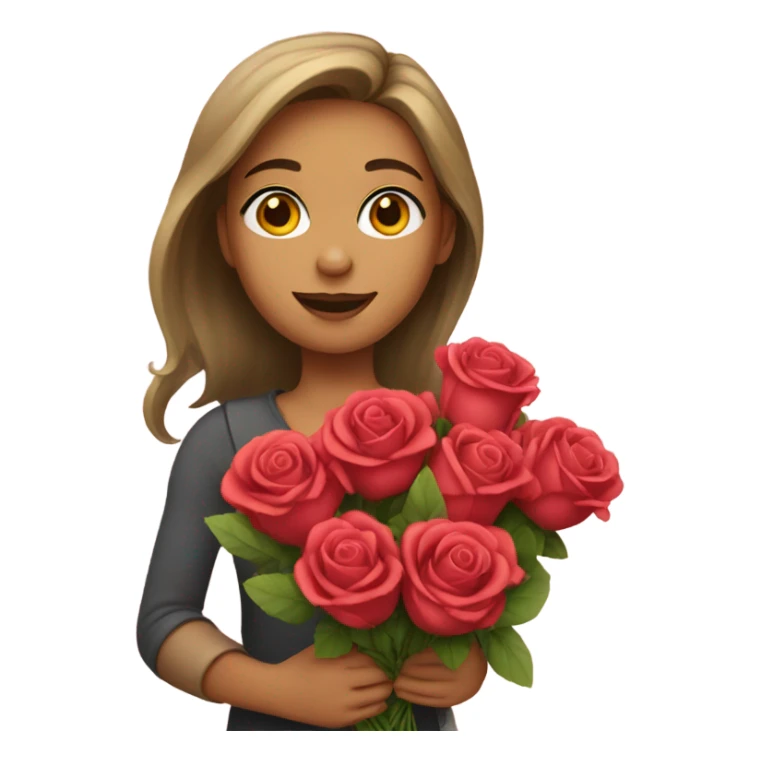 Girl with roses sticker