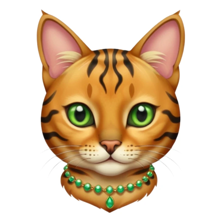 cute Bengal cat with jewellery  sticker