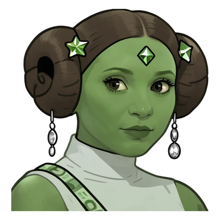 Princess Leia wearing cash and diamonds sticker