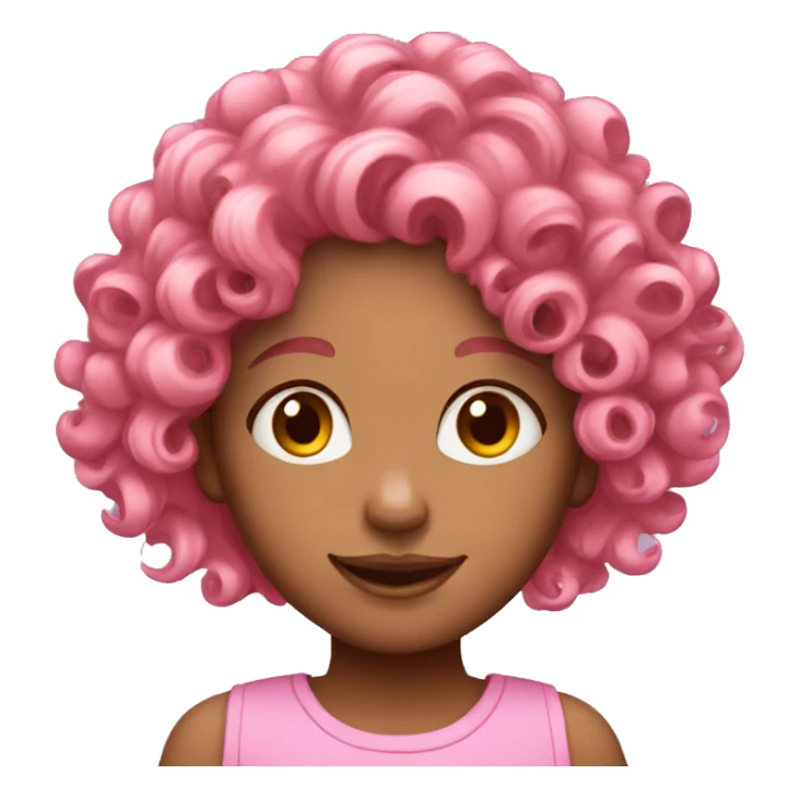 curly pink hair girl sticker