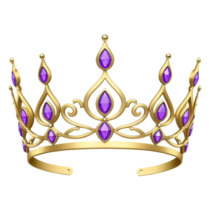 gold headband tiara with purple diamonds sticker