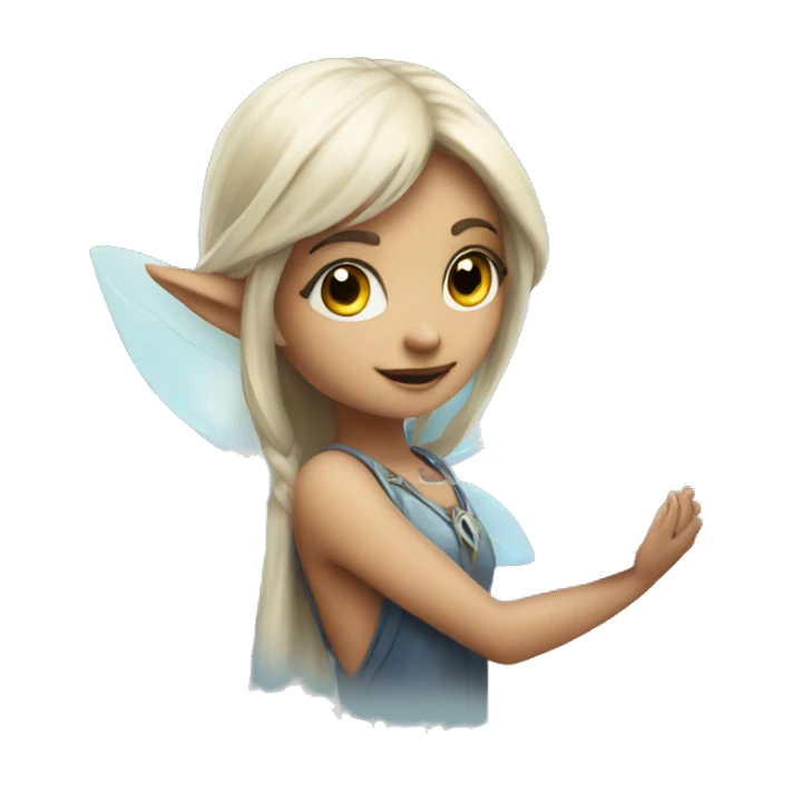 Moon with a fairy next to her  sticker