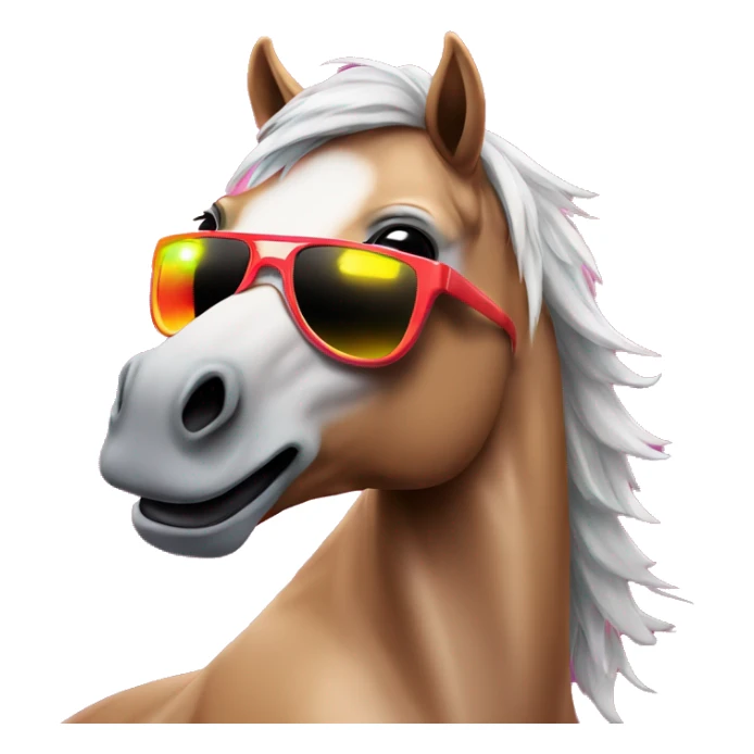 horse with sunglasses dancing with rave lights sticker