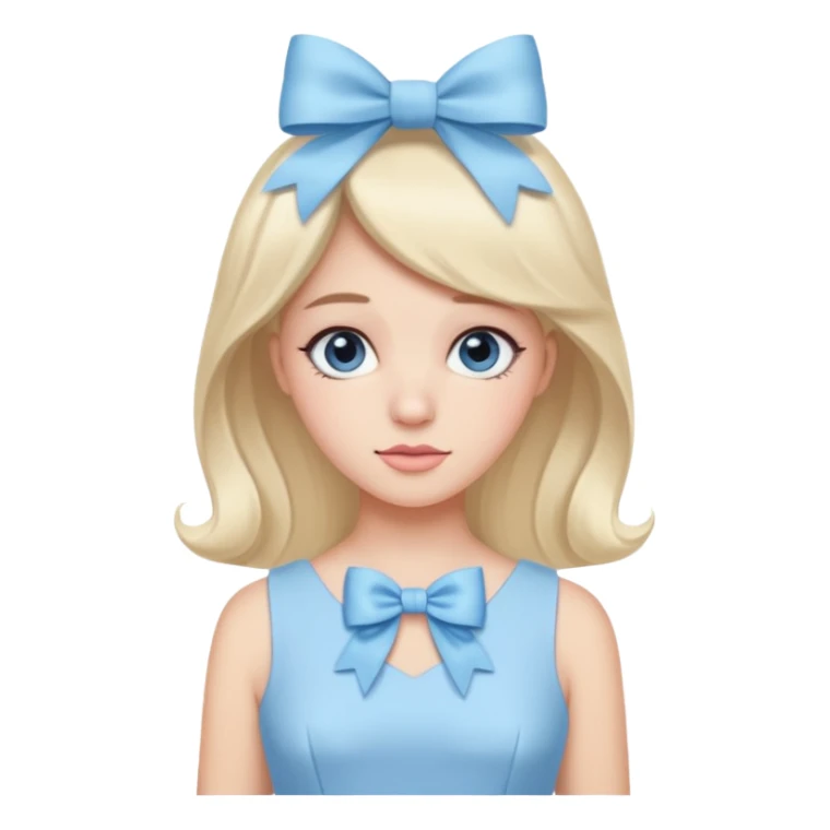 priscilla in movie pastel blue bow dress sticker
