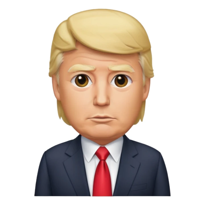 Donald Trump with blonde hair and suit sticker