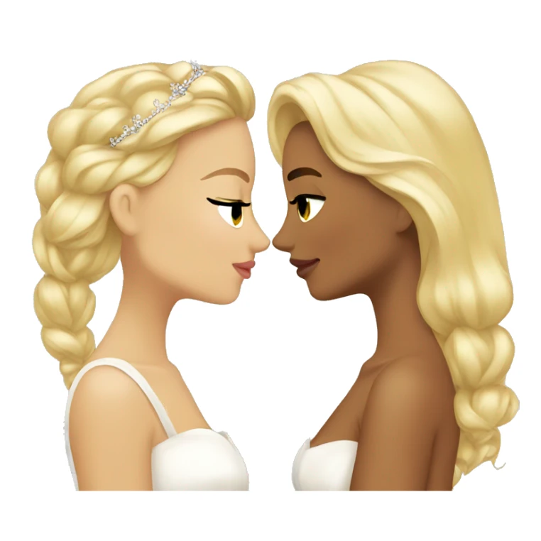2 women princesses couple blonde deep kiss sticker