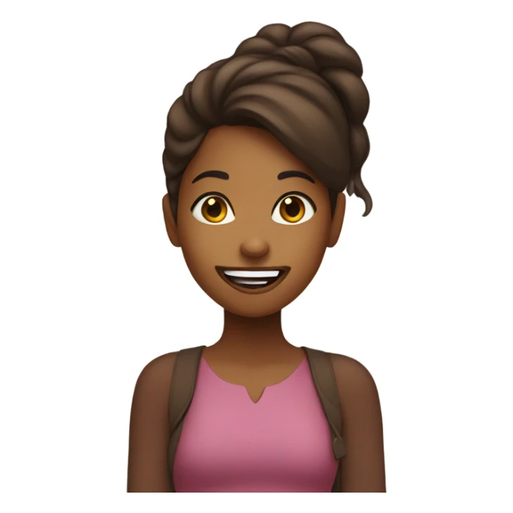 Brown girl sticking out her tongue sticker