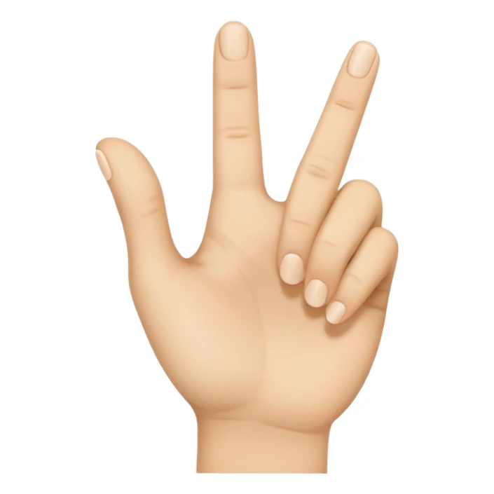 Hand shape between the index and middle finger of the thumb sticker