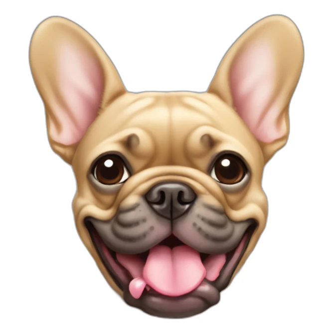 tan french bulldog with tongue out sticker