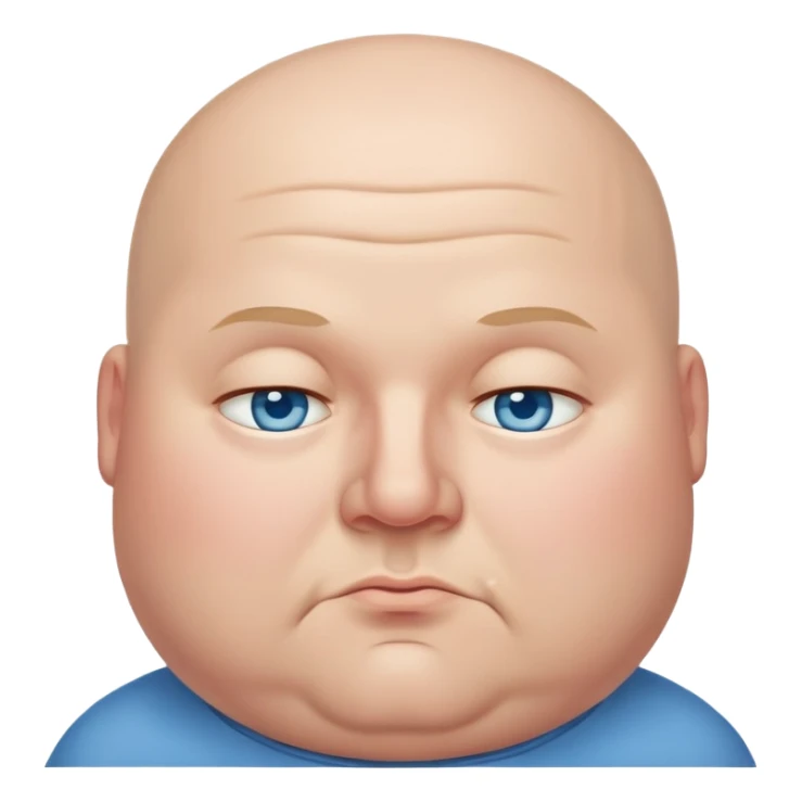 Chubby bald man with sleepy blue eyes sticker