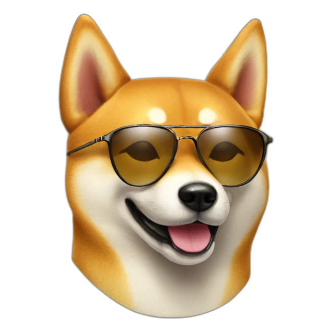 shiba inu sunglasses smile sticker