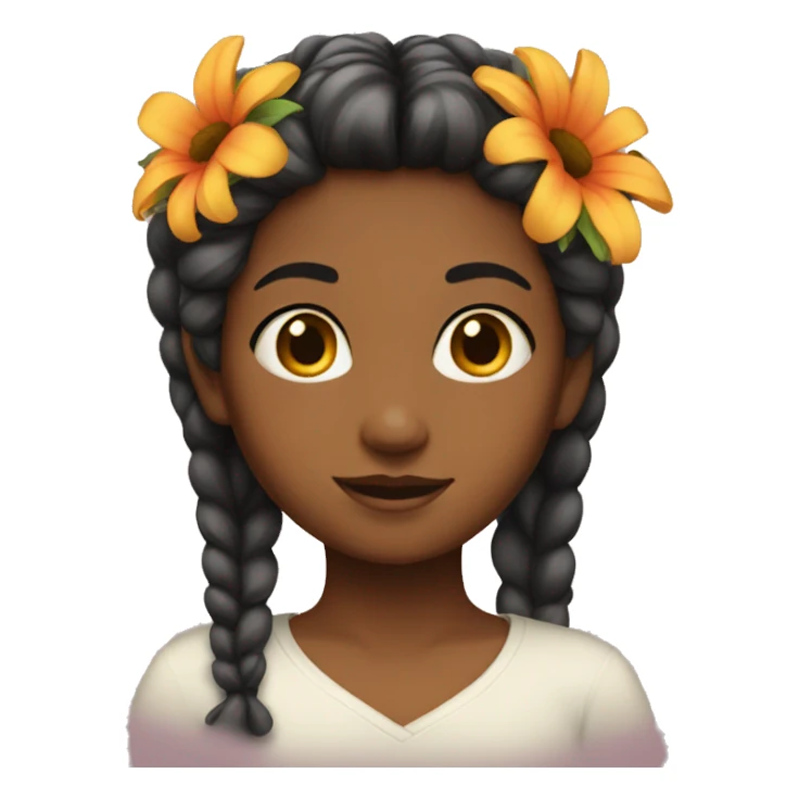 girl w flower on her hair sticker