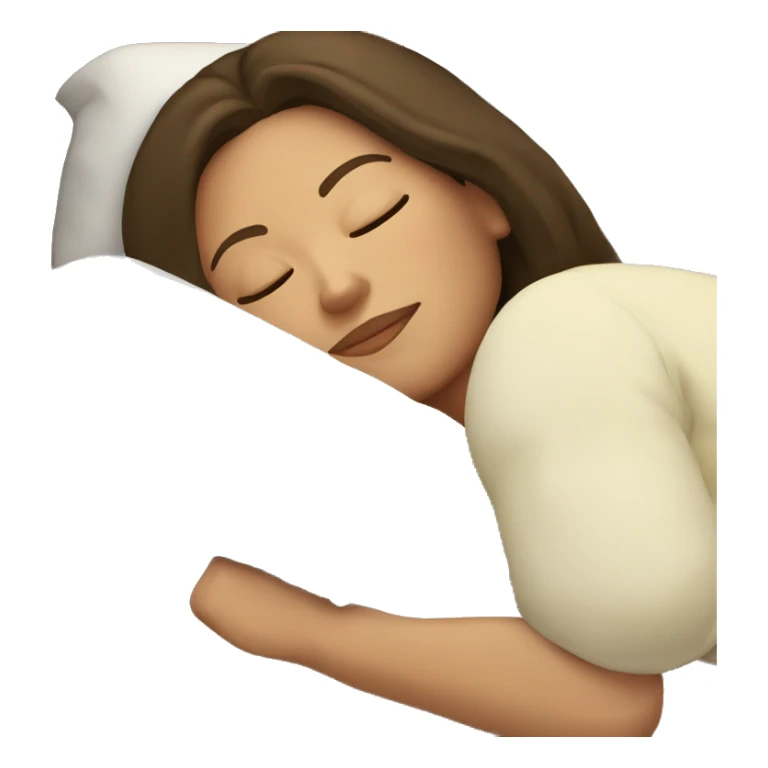Brunette Caucasian women sleeping in bed sticker