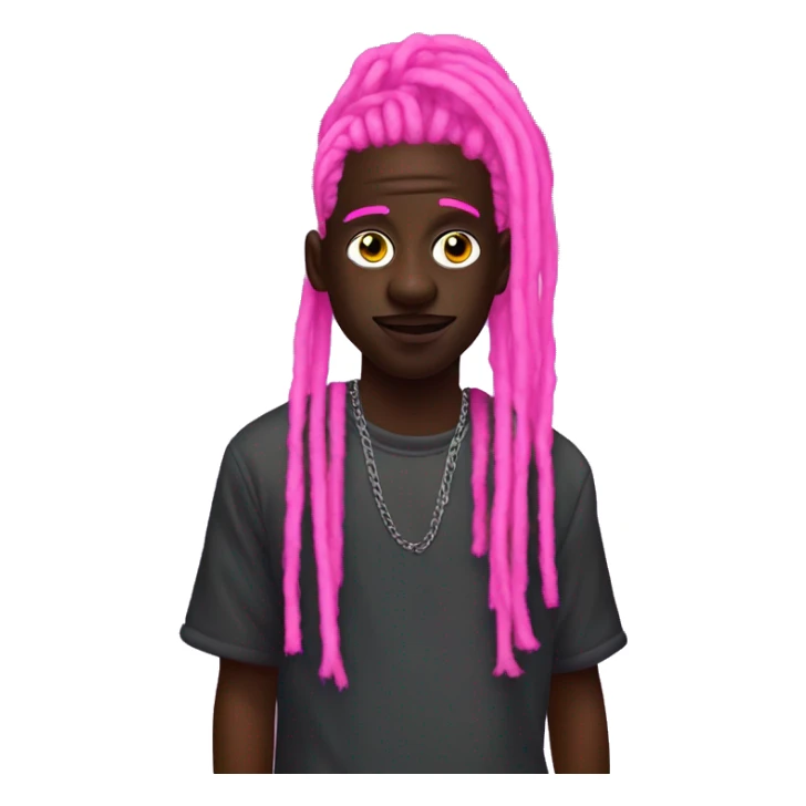 Lil yachty with bright neon glowing pink dreads sticker