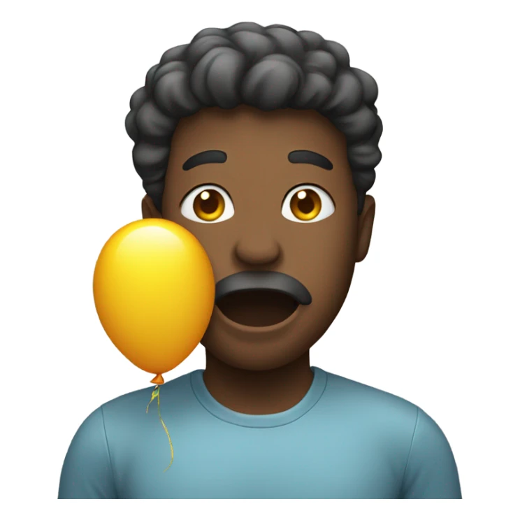 Person with ballon in mouth  sticker