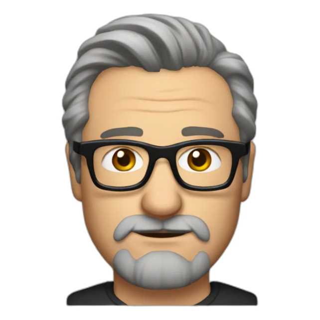 De niro with short hair, beard and rectangle glasses sticker
