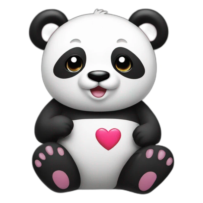 Panda holding i love you neon sign sticker