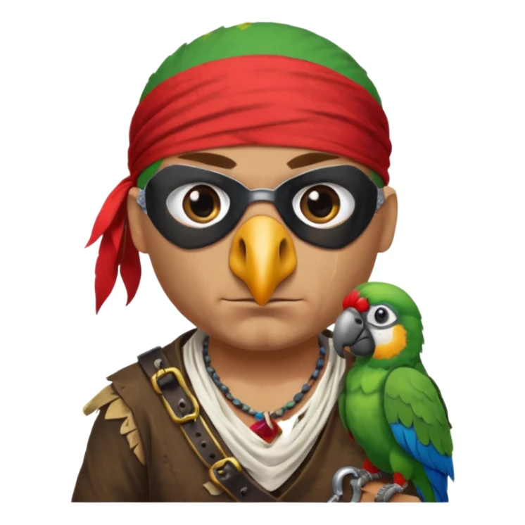 pirate and parrot sticker