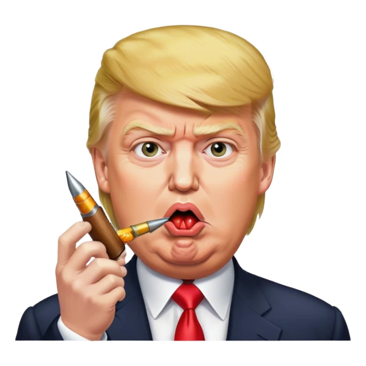 Trump eating a bullet sticker